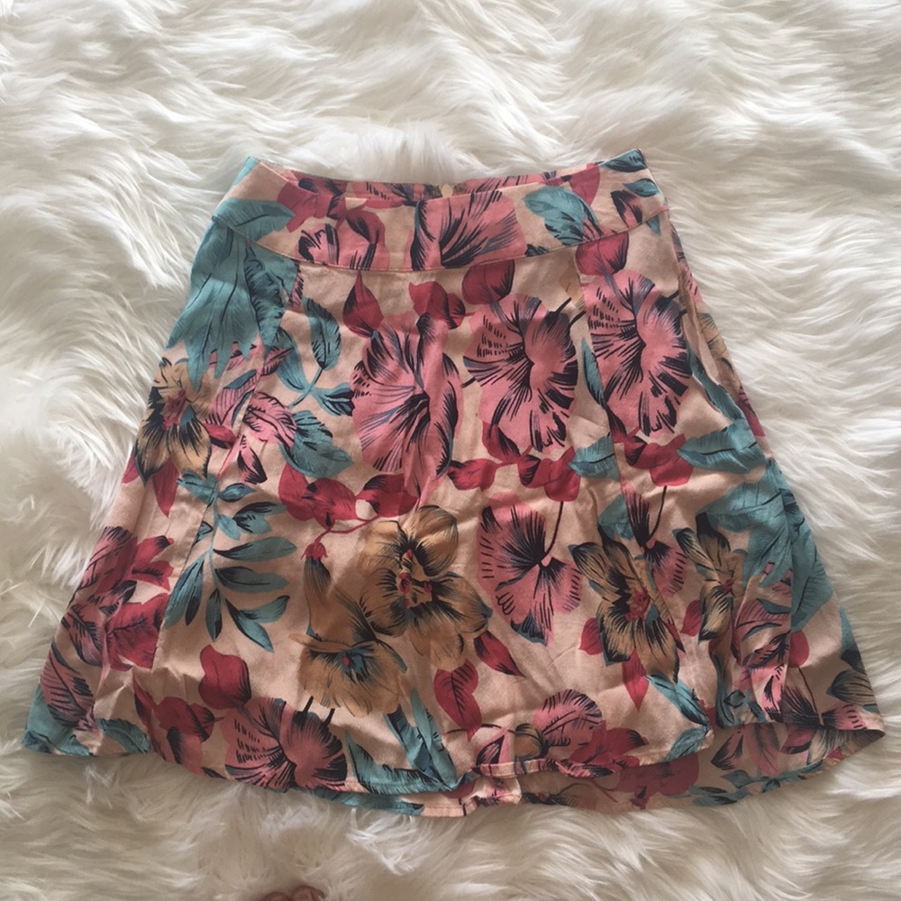 Flower print skater skirt